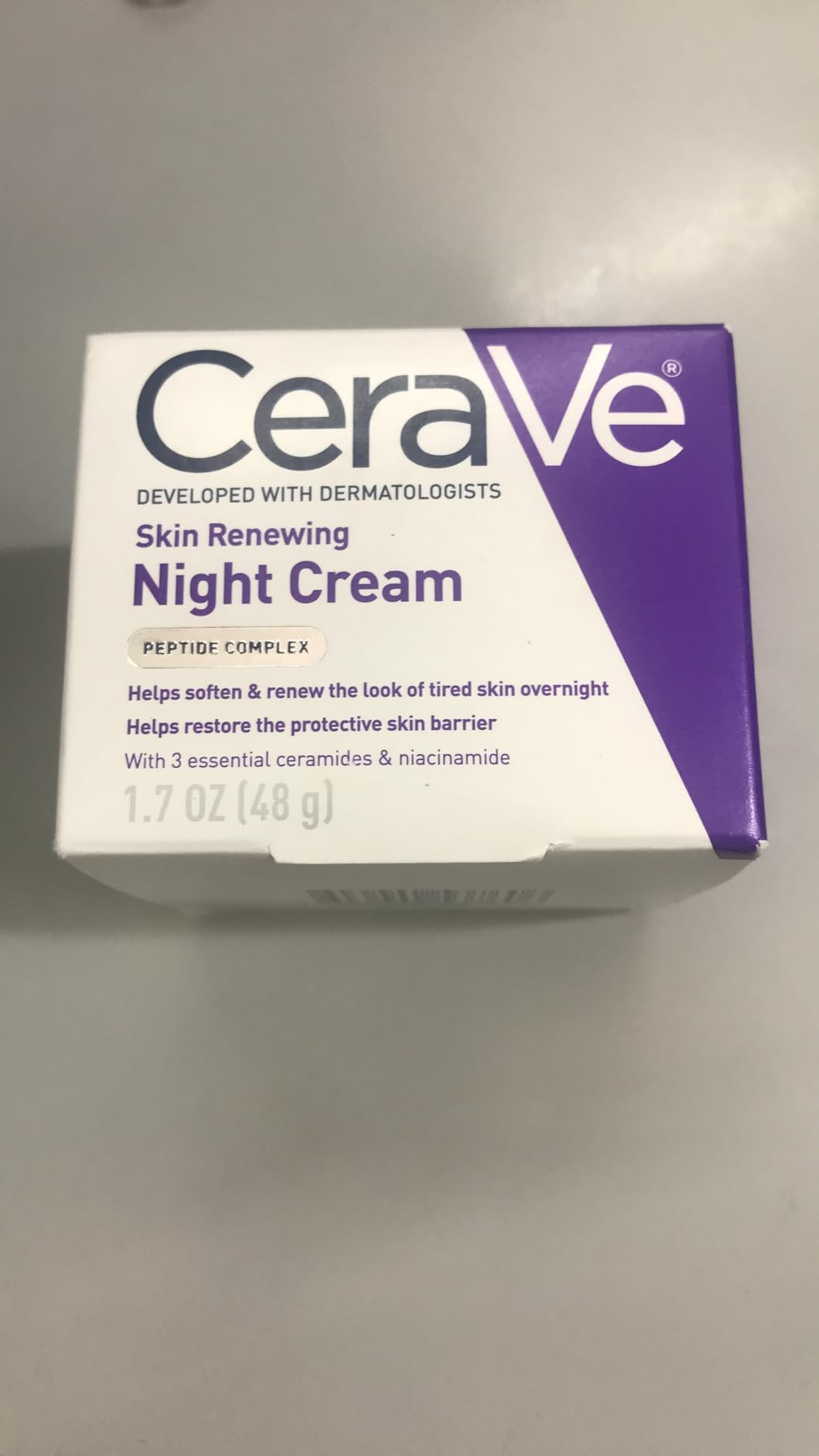 CeraVe Skin Renewing Night Cream | Niacinamide, Peptide Complex, and Hyaluronic Acid Moisturizer ... | Amazon (US)