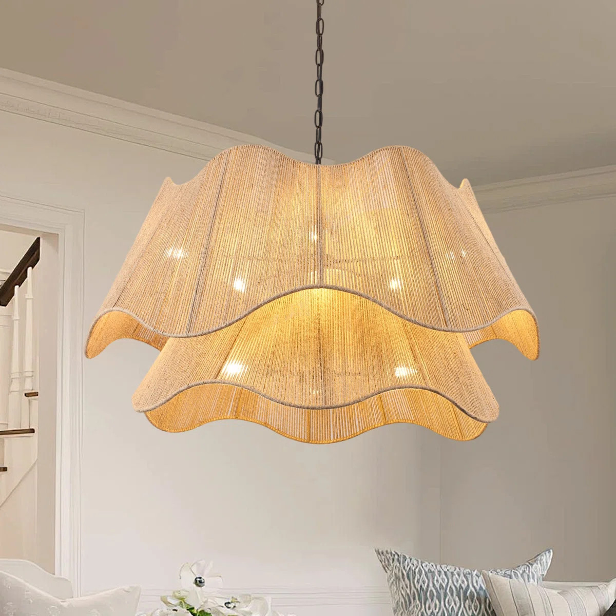 8-Light Hand-Woven Hemp Rope Large ChandelierByDakota Fields5.0Rated 5 out of 5 stars.1 Review | Wayfair North America