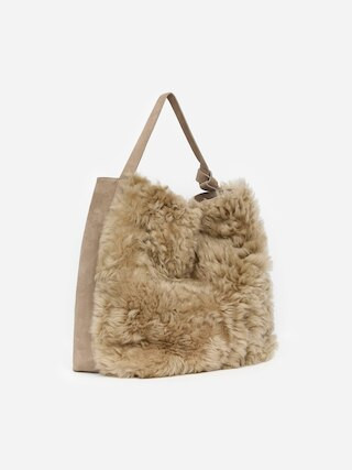 Shearling-Suede Tote Bag | Arket UK