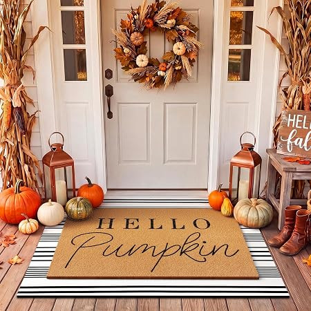 Tinideya 2 Pcs Door Mat Welcome Non Slip Coir Mats Floor Layering Doormats Seasonal for Front Por... | Amazon (US)