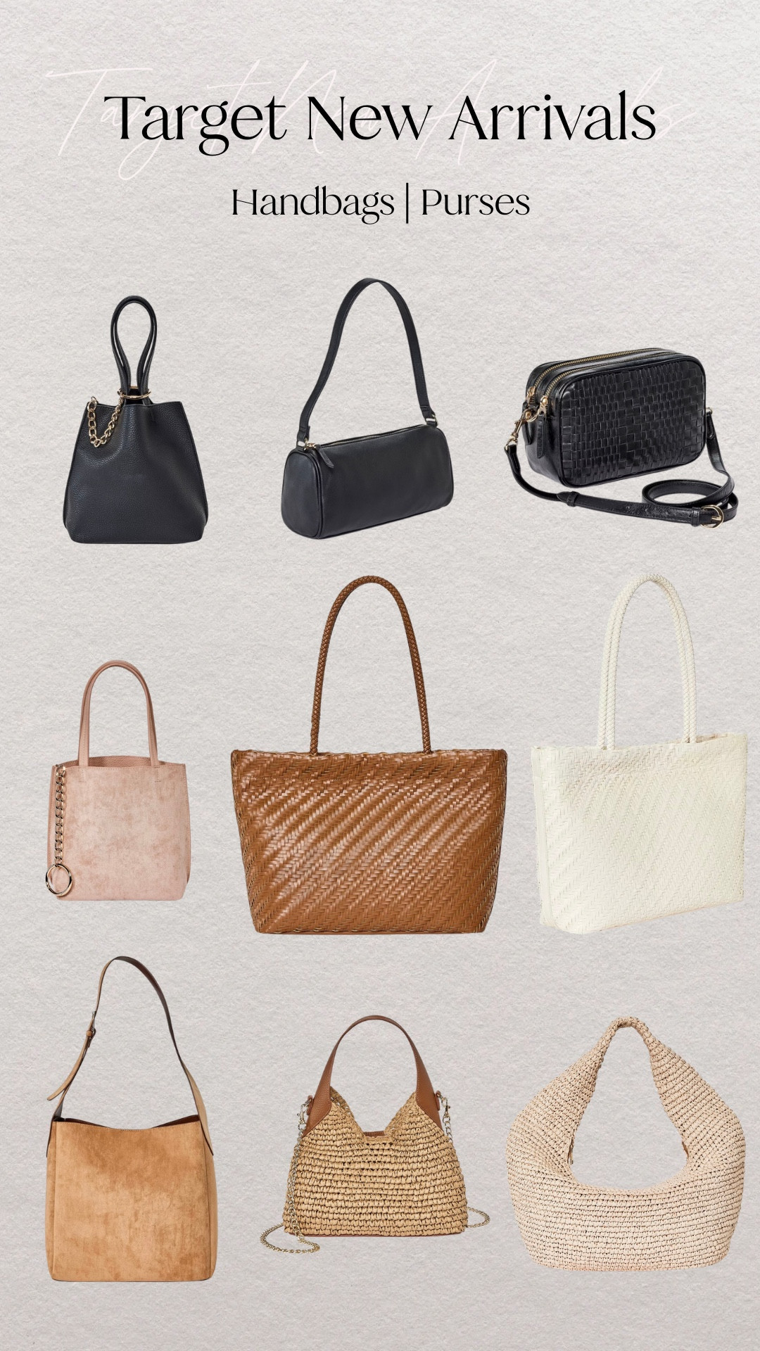 New bags at Target! These are just a few of my favorites Target has so many new bags I’m loving!

#LTKSeasonal #LTKWorkwear