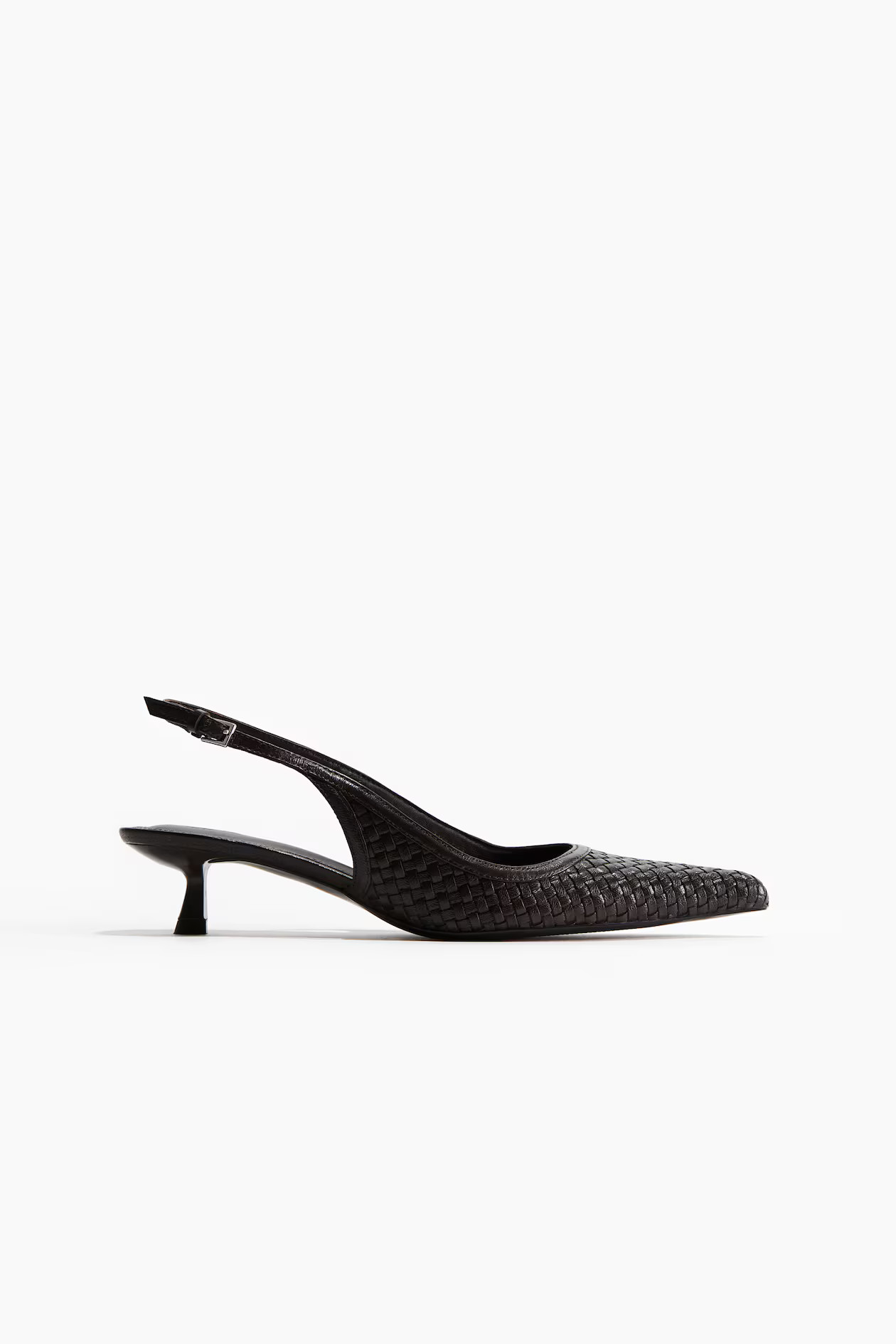 Braided Leather Slingbacks - Dark brown - Ladies | H&M US | H&M (US + CA)