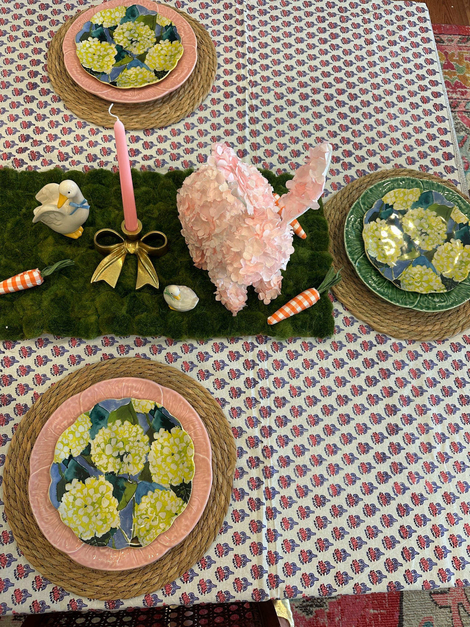 easter/ spring tablescape🐰💐 pastel spring decor

hydrangea plates are last year anthropologie, bunnies are home goods 

#LTKSeasonal #LTKFindsUnder50 #LTKHome