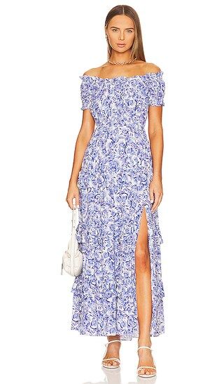 Viona Dress in Blue & White Multi | Revolve Clothing (Global)