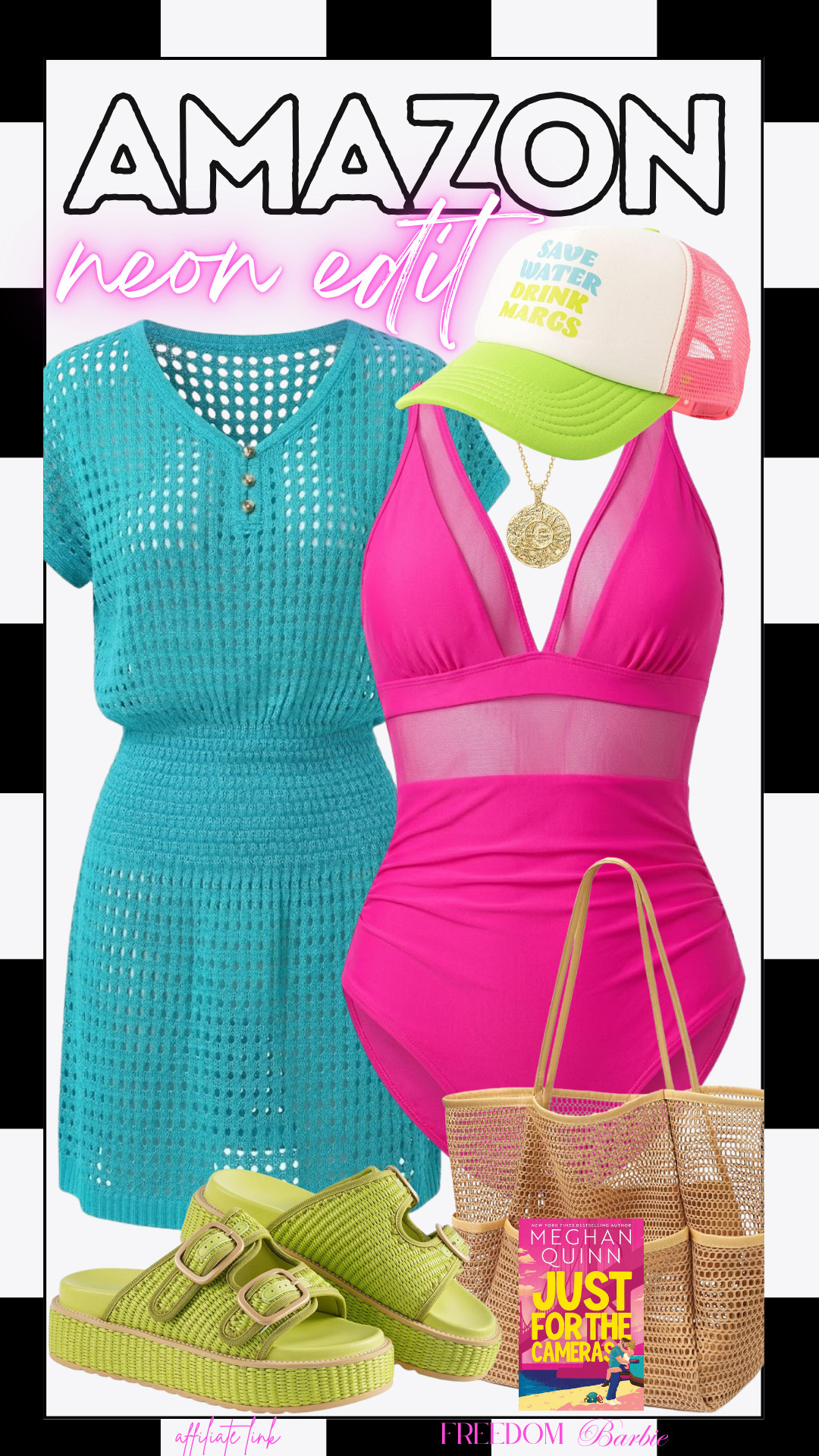 Ready for a neon-infused summer vibe? Dive into the fun with these bright picks! From beach bags to sandals, these picks are perfect for soaking up the sun. #NeonEdit #SummerStyle #BeachReady #AmazonFinds #FreedomBarbie 

 #LTKSpringSale #LTKSwim #LTKTravel