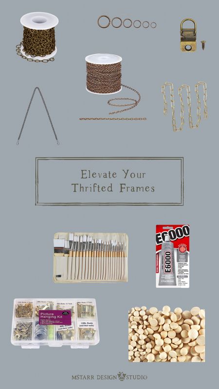Elevate your thrifted frames. 

DIY, bobbin frame, brass chain, hanging art, gallery wall, vintage art, painted frames, picture hanging 

#LTKunder50 #LTKhome #LTKFind