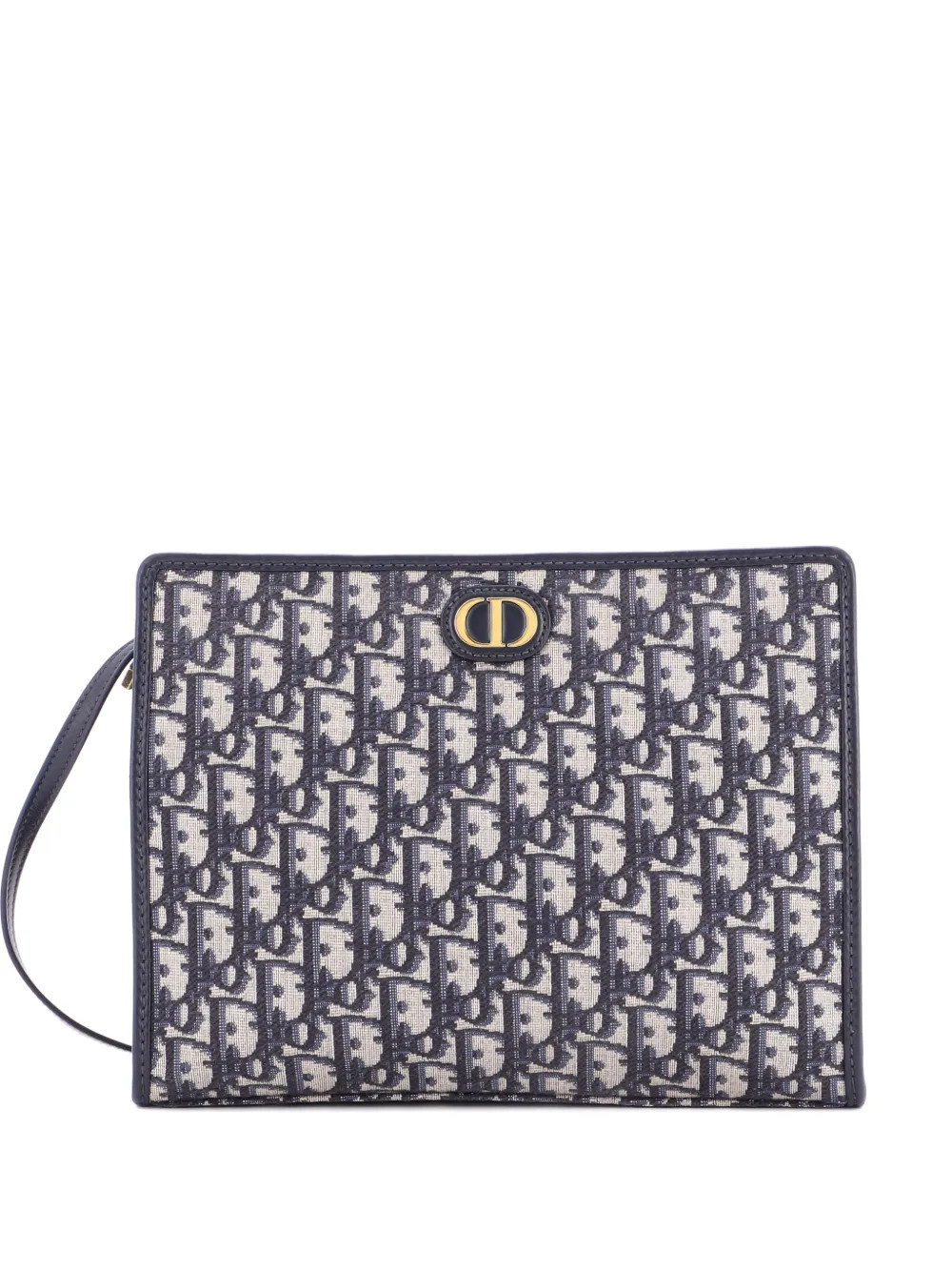 Christian Dior Pre-Owned 30 Montaigne Zip Pouch Oblique Canvas Medium Clutch Bag | Blue | FARFETC... | Farfetch Global