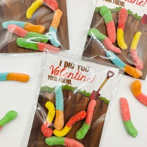 I DIG YOU Gummy Worm Valentine's Day Treat Tags Cards Set of 12 {One Dozen} - Party Packs Availab... | Etsy (US)