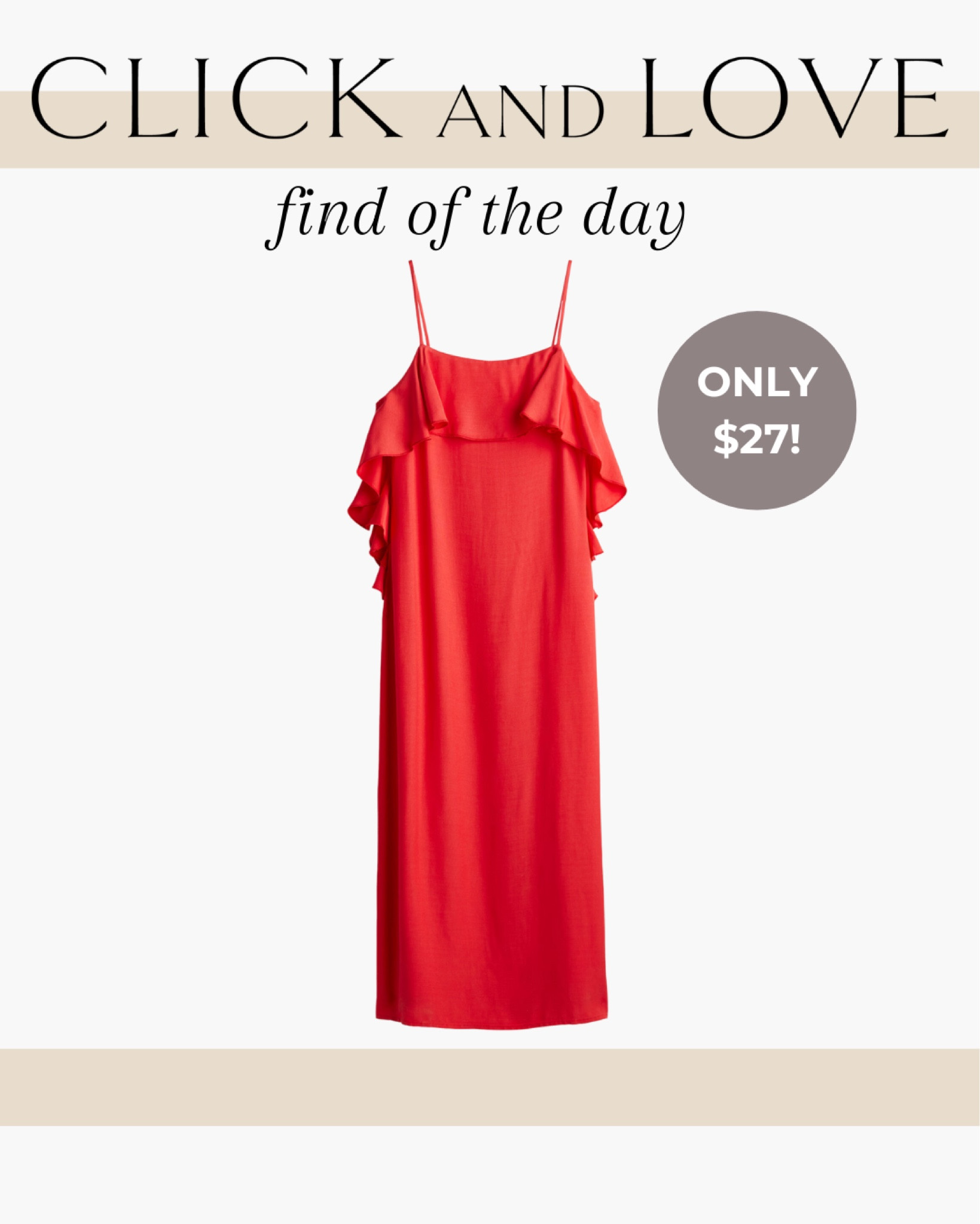 Find of the day! This red dress is 46% off making it only $27!! Perfect to snag for the upcoming holiday season! Could be cute for gameday too!

Womens fashion, fashion, fashion finds, outfit, outfit inspiration, clothing, budget friendly fashion, fall fashion, wardrobe, cocktail dress, casual dress, holiday attire holiday party, red dress, ruffle dress, spaghetti strap dress, under $50 finds

#LTKFindsUnder50 #LTKSaleAlert #LTKStyleTip