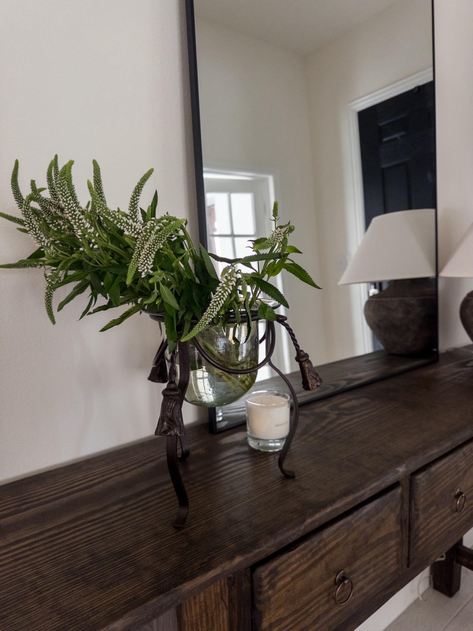 My favorite thrift find to date! 

Console table was custom made by @brandywine.tx 

Entry styling, wood console table styling, European design inspo 

#LTKHome