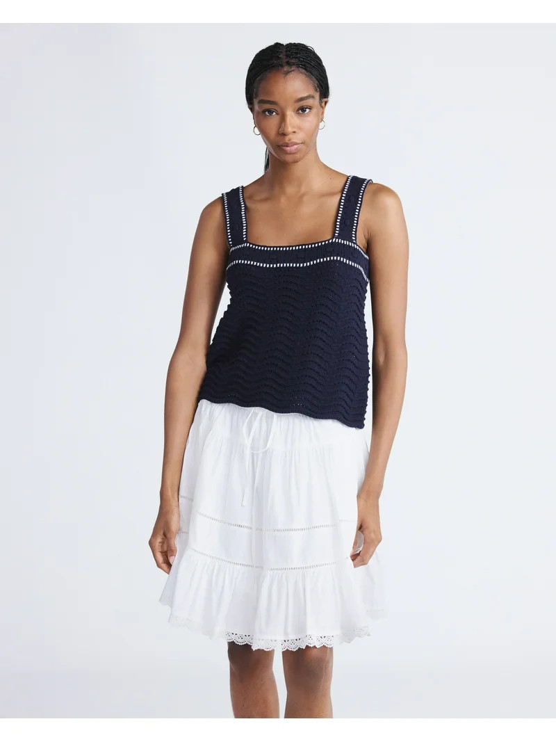Free Assembly Women’s Textured Tank Top Sweater, Lightweight, Sizes XS-XXL | Walmart (US)