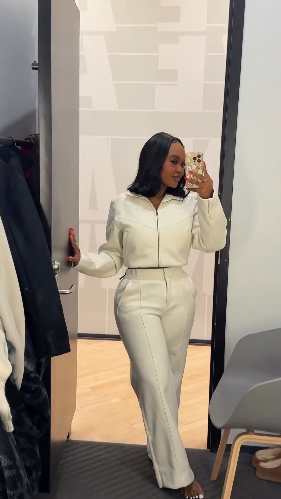 The Cyber sales are still going on, so it’s the perfect time to grab this luxe, tailored Nike set 🤍✨ The fabric feels soft, deluxe, and lightweight that elevated kind of comfy that you can dress down with sneakers for a chill day or dress up with heels for a clean, polished look, you could even wear the ivory set with a cute bag and heels for a festive holiday party. It moves beautifully and looks effortlessly put together.

✨For sizing: I’m in the Medium jacket and Small trouser pants, I would stick with normal sizing (Medium) for me on the pants 

#LTKPetite #LTKSaleAlert #LTKActive