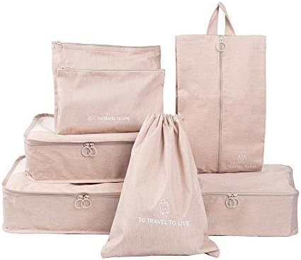 7 Set Packing Cubes, Travel Luggage Packing Organizer with Laundry Bags, Multi-functional Travel ... | Amazon (US)