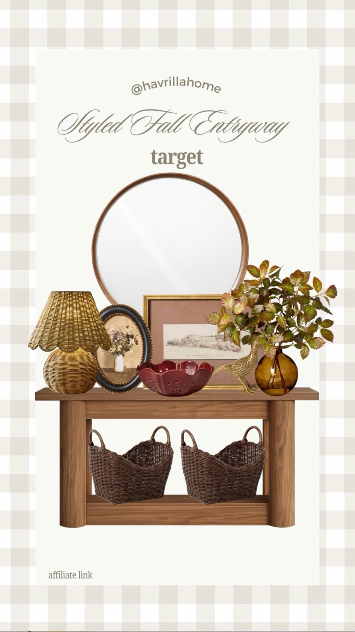 Target entryway decor, entryway styling, console table decor, fall entryway, round mirror, wicker lamp, amber vase, faux fall stems, decorative bowl, vintage artwork, brass bird decor, woven baskets, cozy entryway, neutral home decor, Target home finds, fall decorating ideas, modern farmhouse entryway, autumn decor, seasonal styling, affordable home decor

#LTKSeasonal #LTKHome

Comment SHOP below to receive a DM with the link to this post on my LTK ⬇ https://liketk.it/6k9eE

#LTKSeasonal #LTKHome #LTKSaleAlert