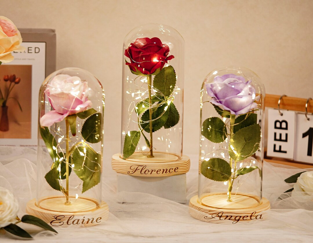 Eternal rose in Glass Dome,Forever Rose Gift For Her,Eternal rose for Valentine Day,Eternal Rose ... | Etsy (US)