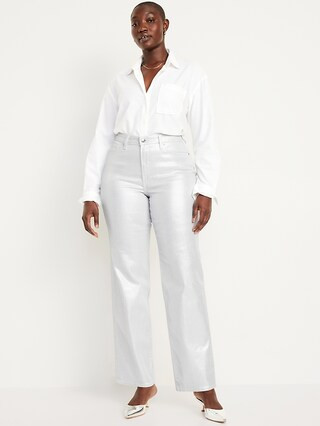 High-Waisted Silver Shine OG Loose Jeans | Old Navy | Old Navy (US)