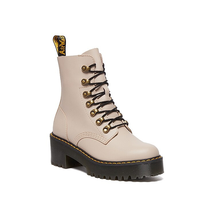 Dr. Martens Leona Platform Bootie | Women's | Taupe | Size UK 8 / US 10 | Boots | DSW