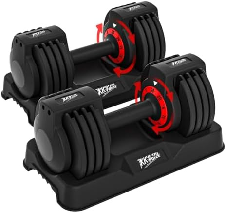 25/55lbs Adjustable Dumbbells Set, Dumbbells with Anti-Slip Metal Handle for Exercise & Fitness F... | Amazon (US)