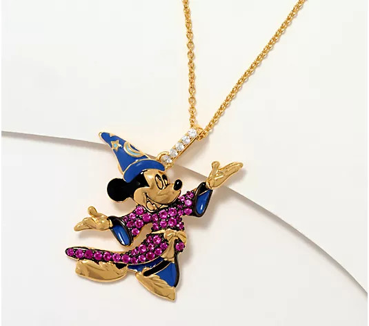 Make Your Selection: Diamonique's Disney Sorcerer Mickey Pendant Necklace, Sterl | QVC