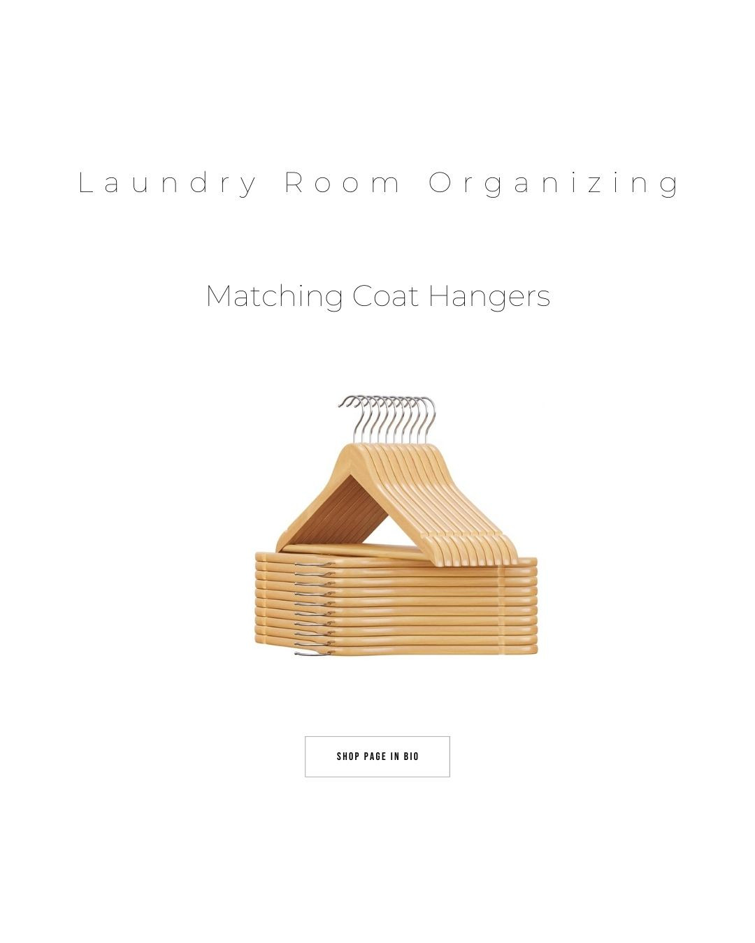 If you have a hanging rod in your laundry room, a quick upgrade is to purchase a few sets of matching wood hangers for drying- they look so much nicer when they're not in use if they are all the same color and style.
#homeorganization  

 #LTKmomlife #LTKHome