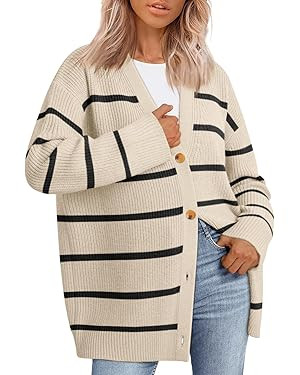 LILLUSORY Women Oversized Cardigan Sweater Fall Outfits Cloth Fashion V Neck Knit Button Front Ca... | Amazon (US)