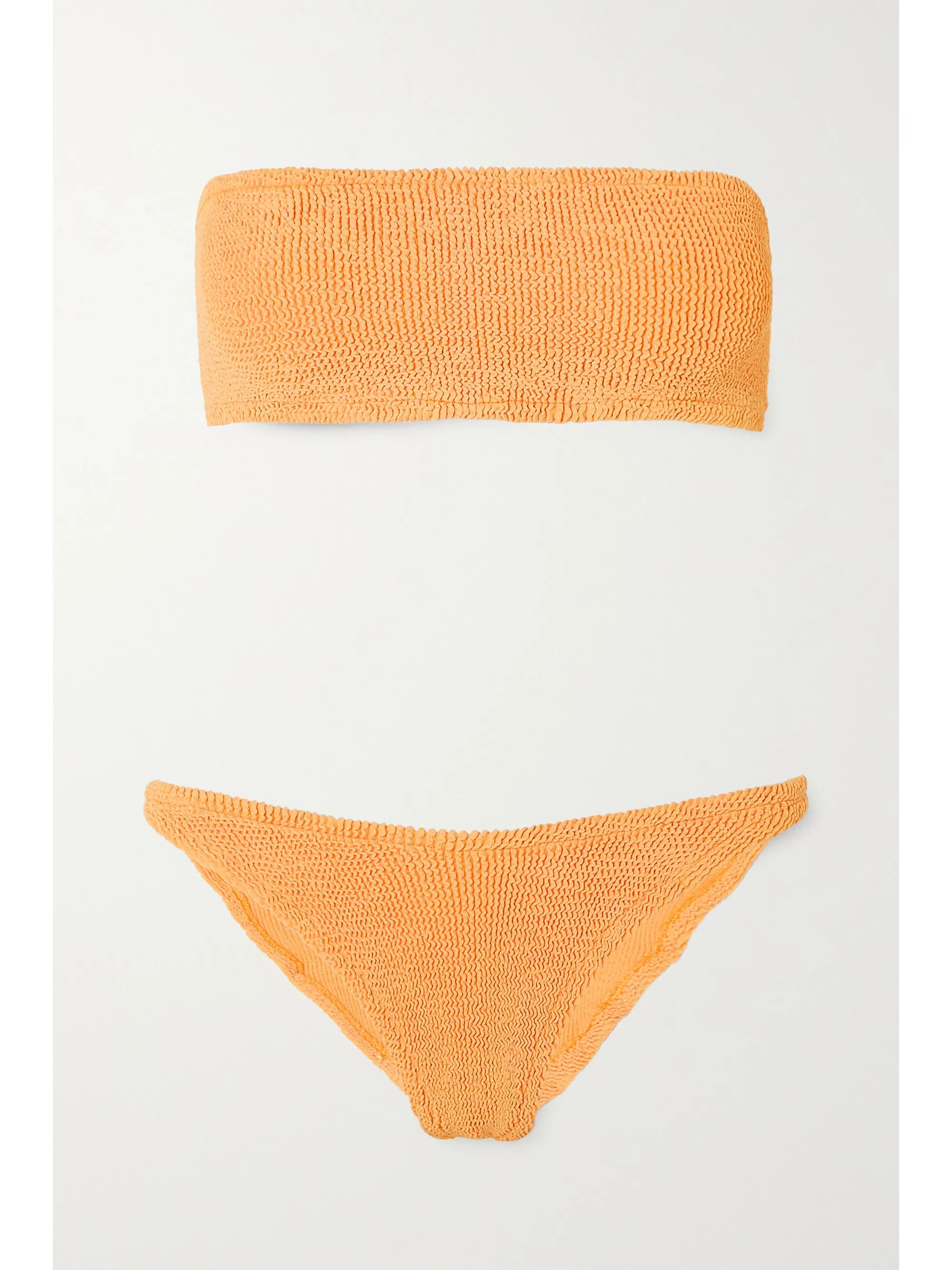 Gabrielle seersucker bandeau bikini | NET-A-PORTER (UK & EU)
