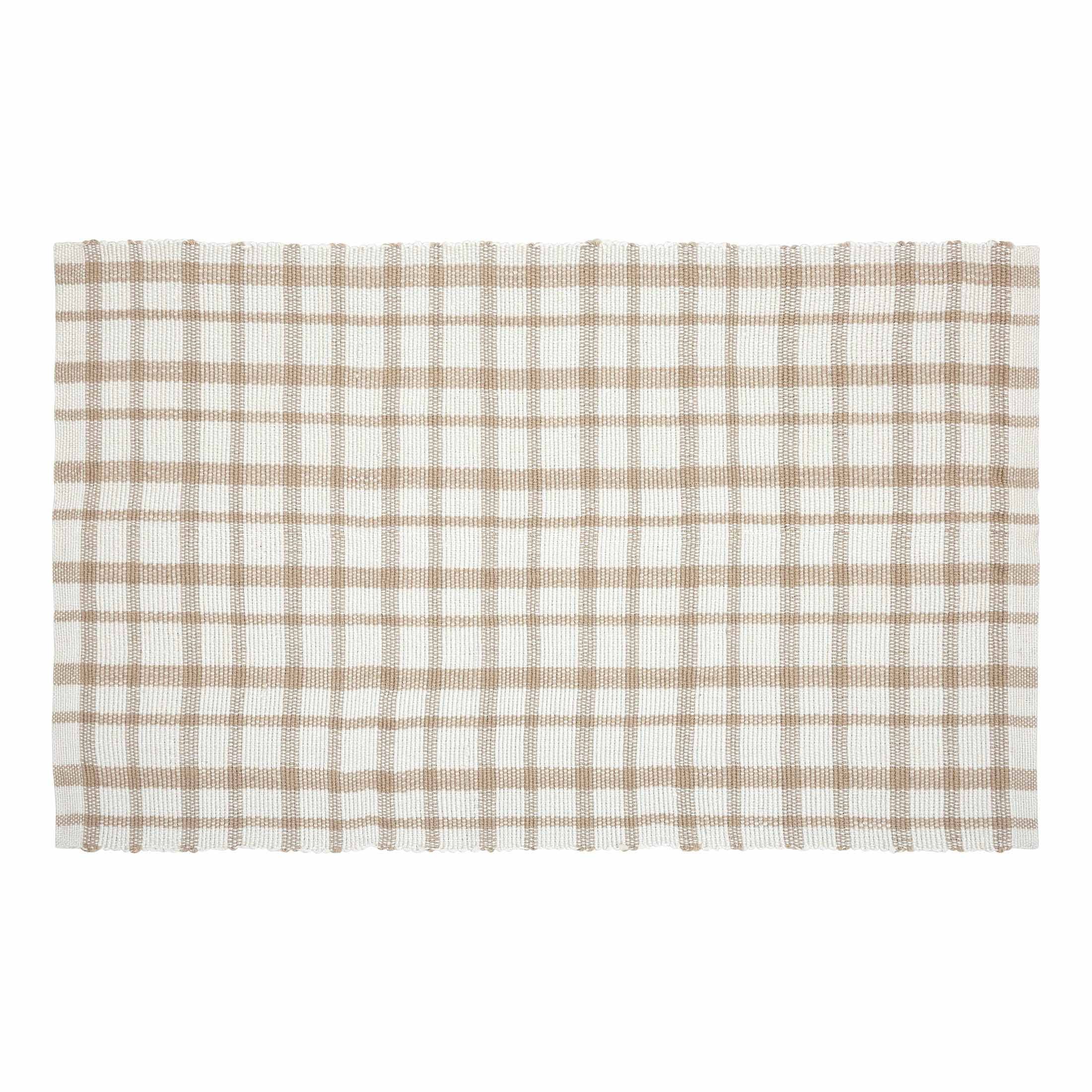 My Texas House Beige Plaid Indoor/Outdoor Layering Rug, 24" x 38" | Walmart (US)