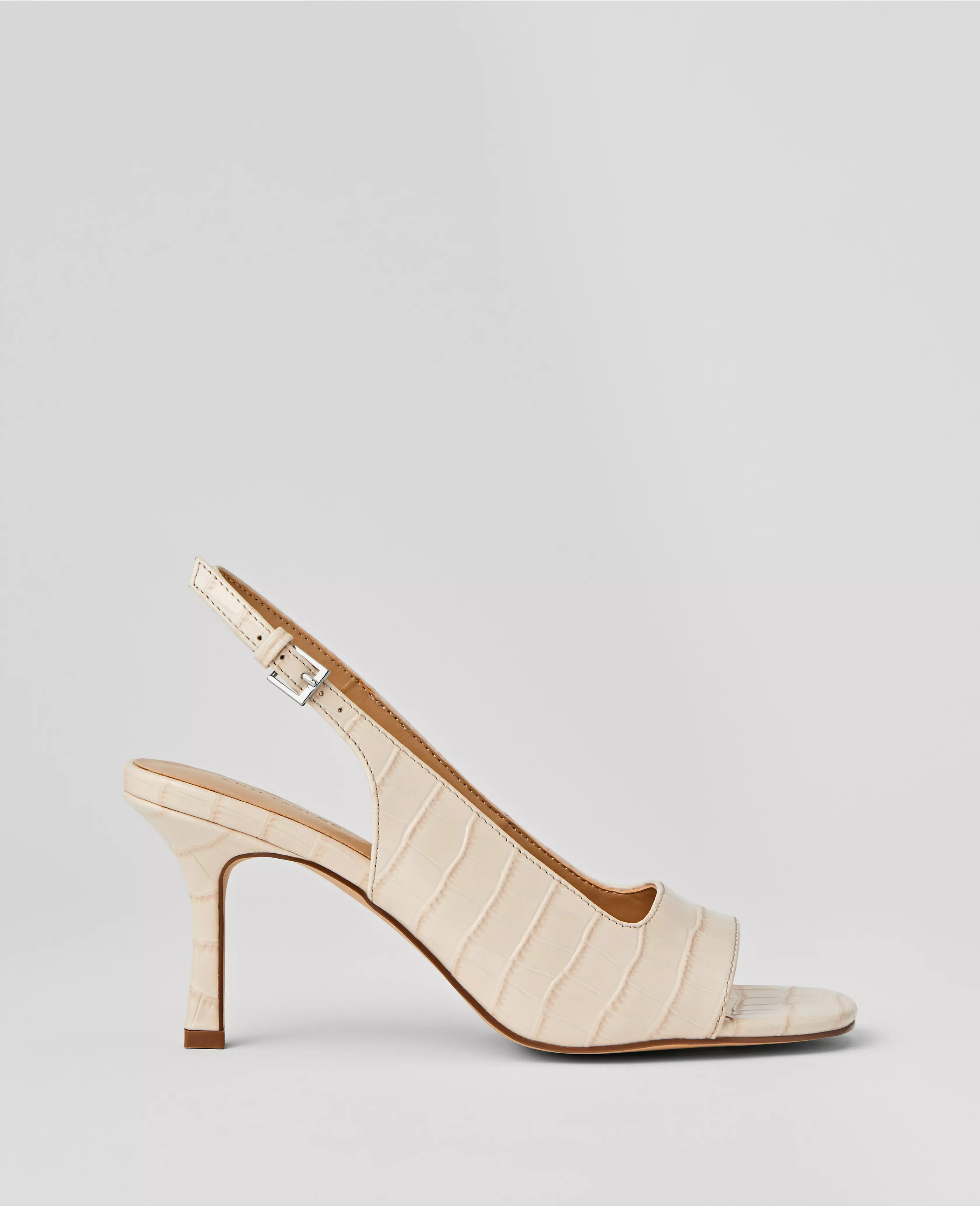 Embossed Square Toe Slingback Sandals | Ann Taylor