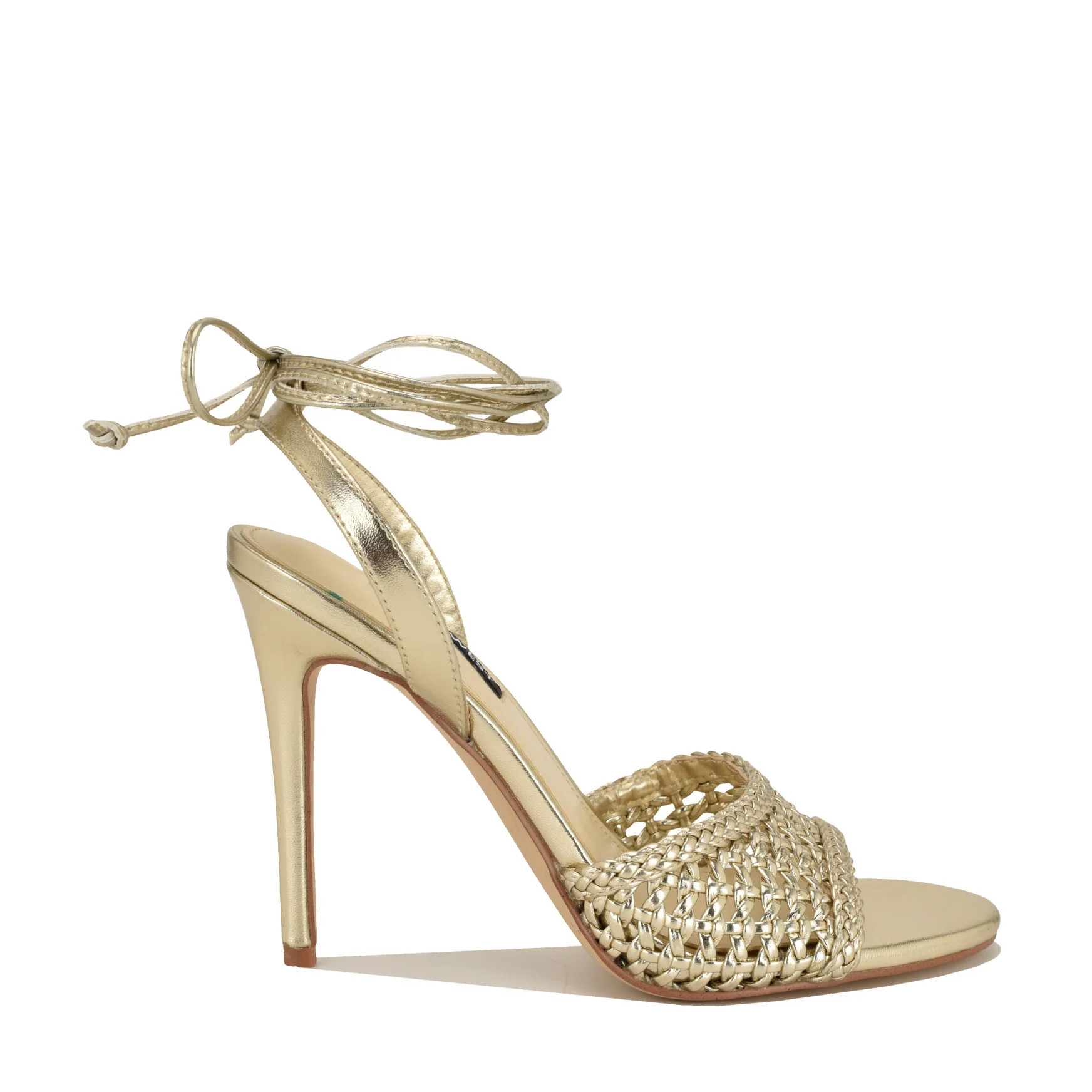 Women's Merta Ankle Wrap Woven Sandals - Platino | Nine West | Nine West (US)