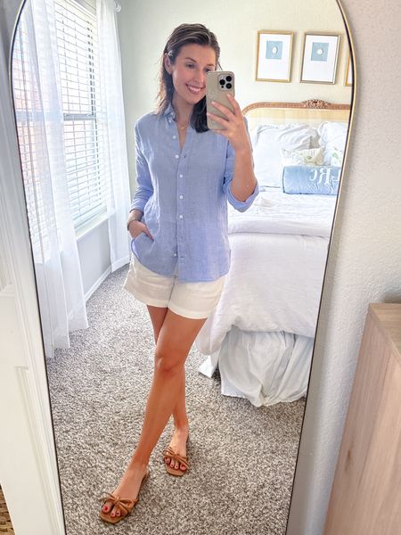 Casual ootd! Wearing a 2 in shirt and XS in shorts.

OOTD // wfh // summer outfit 

#LTKSeasonal #LTKStyleTip
