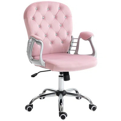 Home Office Chair, Velvet Computer Chair, Button Tufted Desk Chair With Swivel Wheels, Adjustable Height, And Tilt Function | Wayfair North America