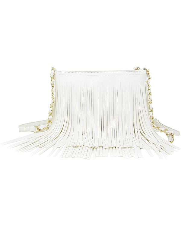 Solene Fringe Crossbody Shoulder Bag with Strap, Tassel Messenger bag, Country Style Western Frin... | Amazon (US)