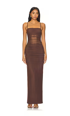 superdown Celeste Maxi Dress in Chocolate Brown from Revolve.com | Revolve Clothing (Global)