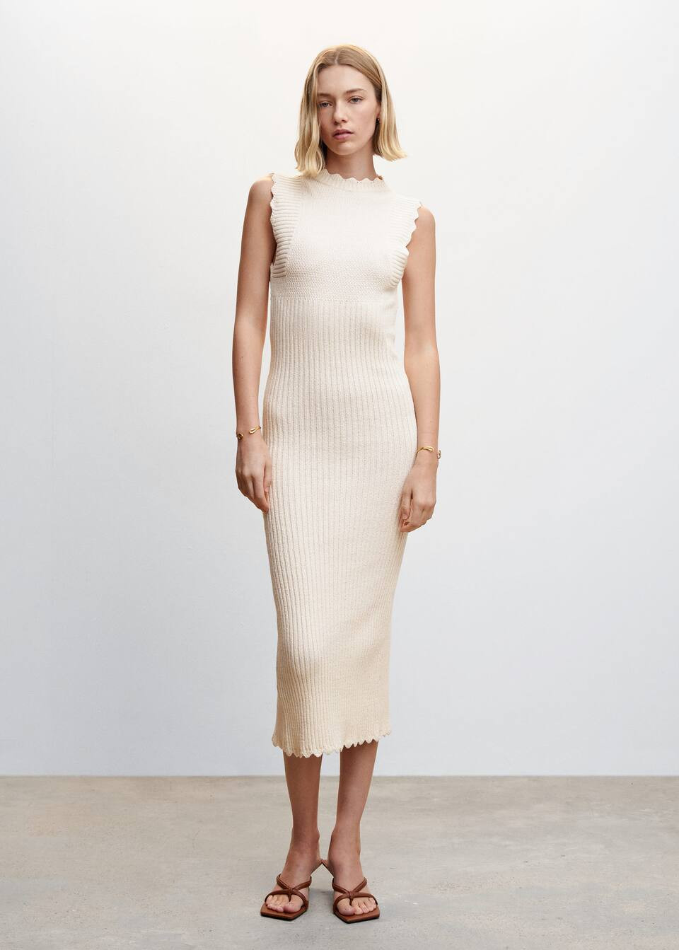 Knitted dress with open back -  Women | Mango USA | MANGO (US)