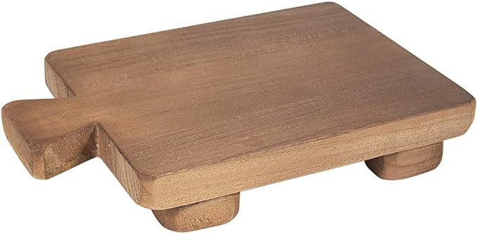 Wood Pedestal Stand Crude Wood Riser Kitchen Wood Tray Sink Decor Wooden Soap Holder for Bathroom... | Amazon (US)