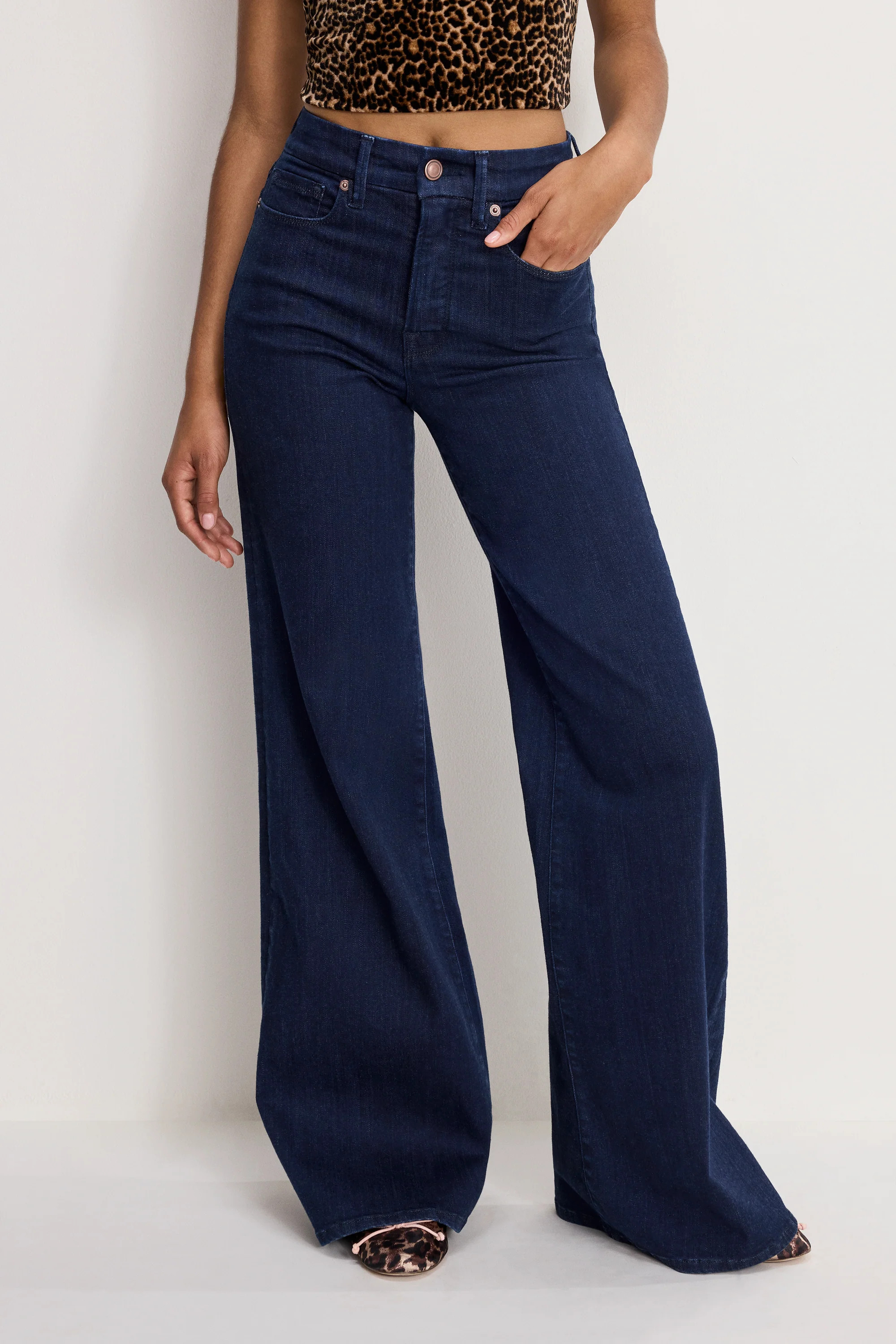 GOOD WAIST PALAZZO JEANS | INDIGO1153 - GOOD AMERICAN | Good American