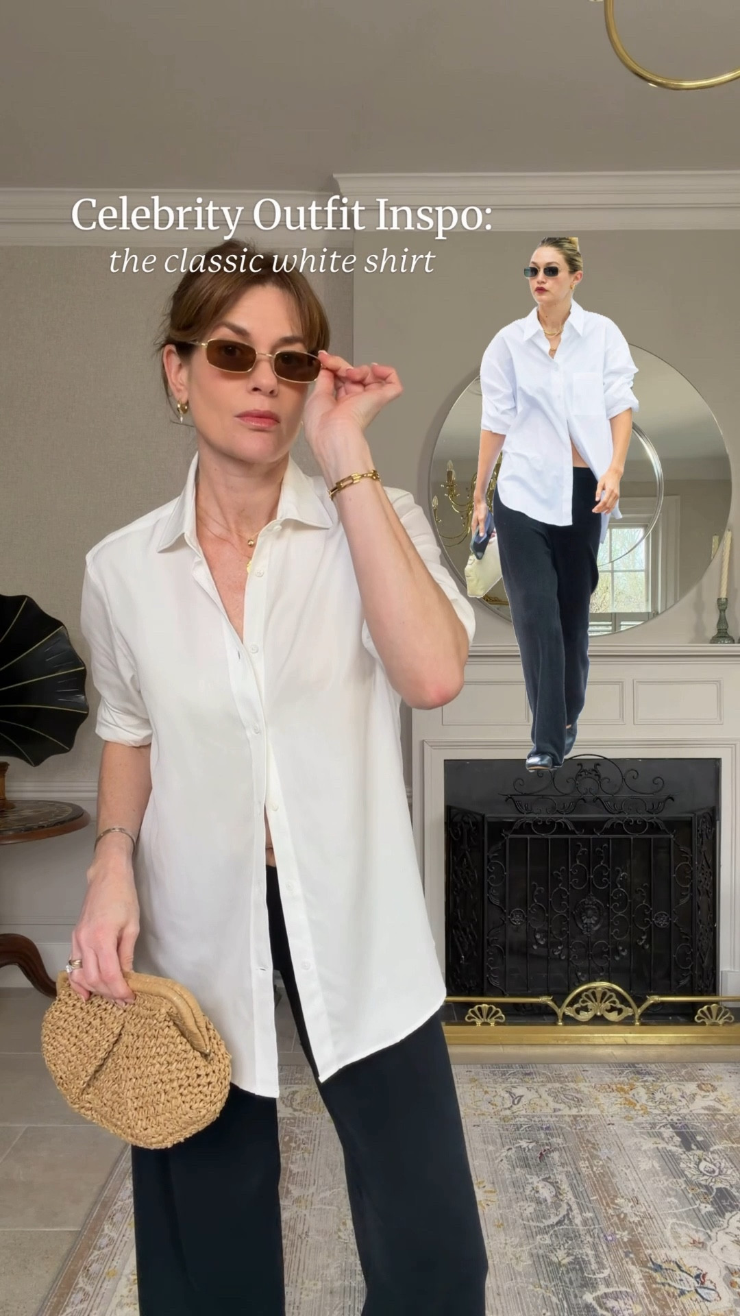 Celebrity outfit inspo: Gigi Hadid
White shirt
Black pull on trousers 

#LTKstyletip #LTKspring