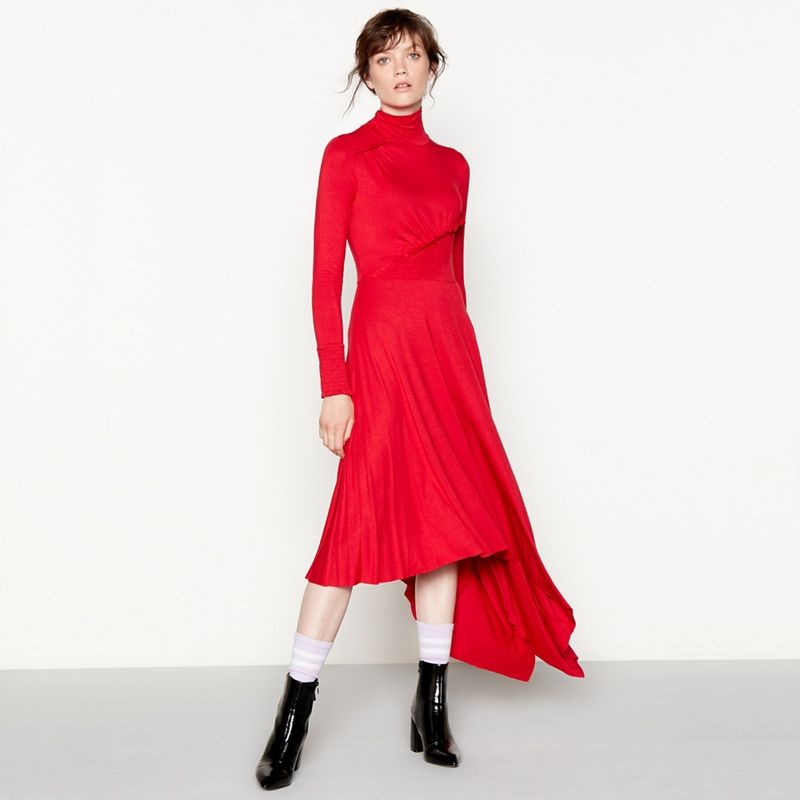 Studio by Preen - Red Ruched Dress | Debenhams UK