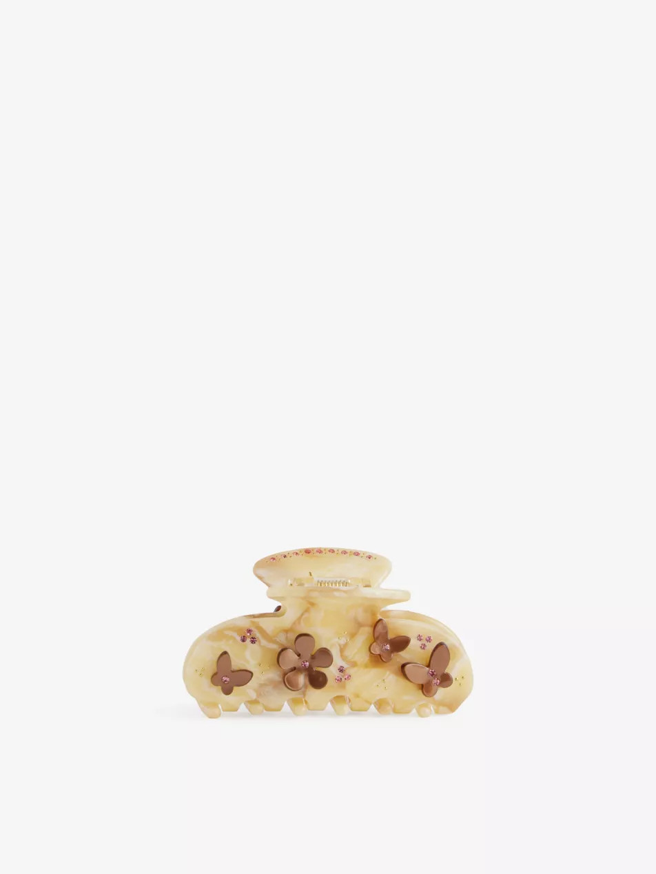 Sweetheart crystal-embellished cellulose acetate hair clip | Selfridges