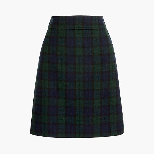 Wool-blend mini skirt in Black Watch plaid | J.Crew Factory