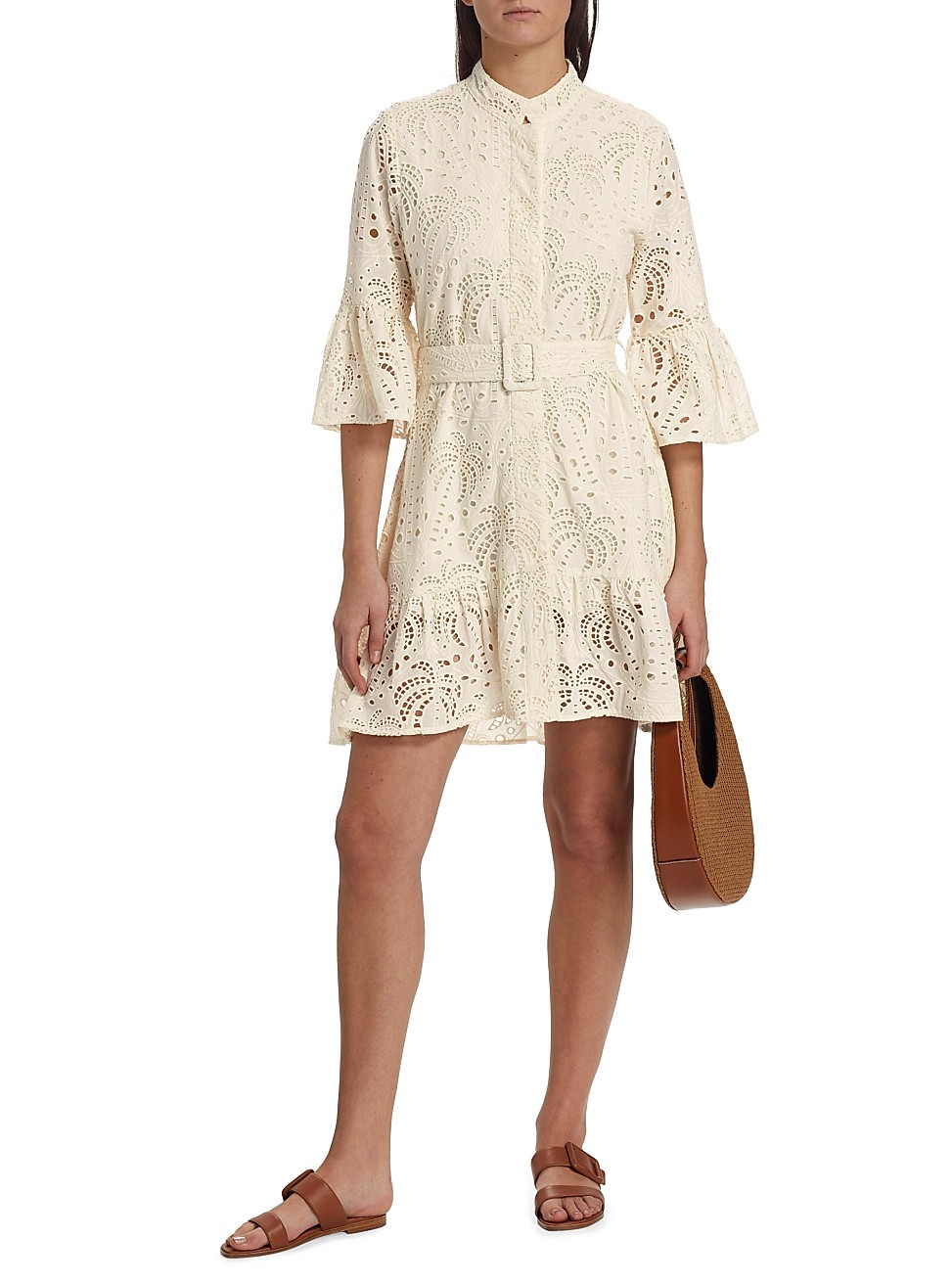 Eyelet Belted Minidress | Saks Fifth Avenue