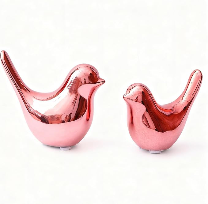 Notakia Small Birds Statues Pink Home Decor Modern Style Decorative Ornaments for Living Room, Be... | Amazon (US)