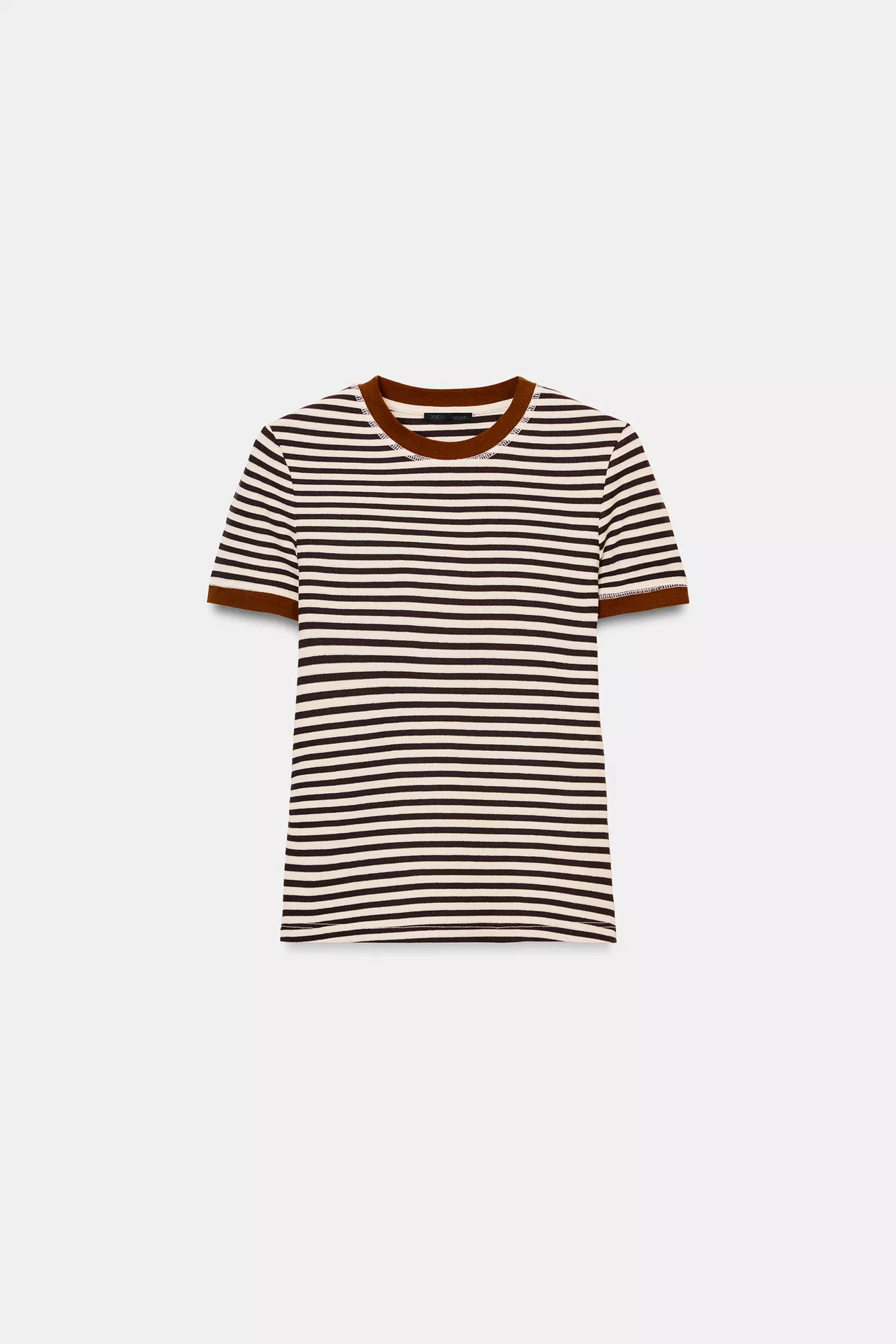 GESTREIFTES T-SHIRT MIT KURZEN \u00c4RMELN | Zara DE