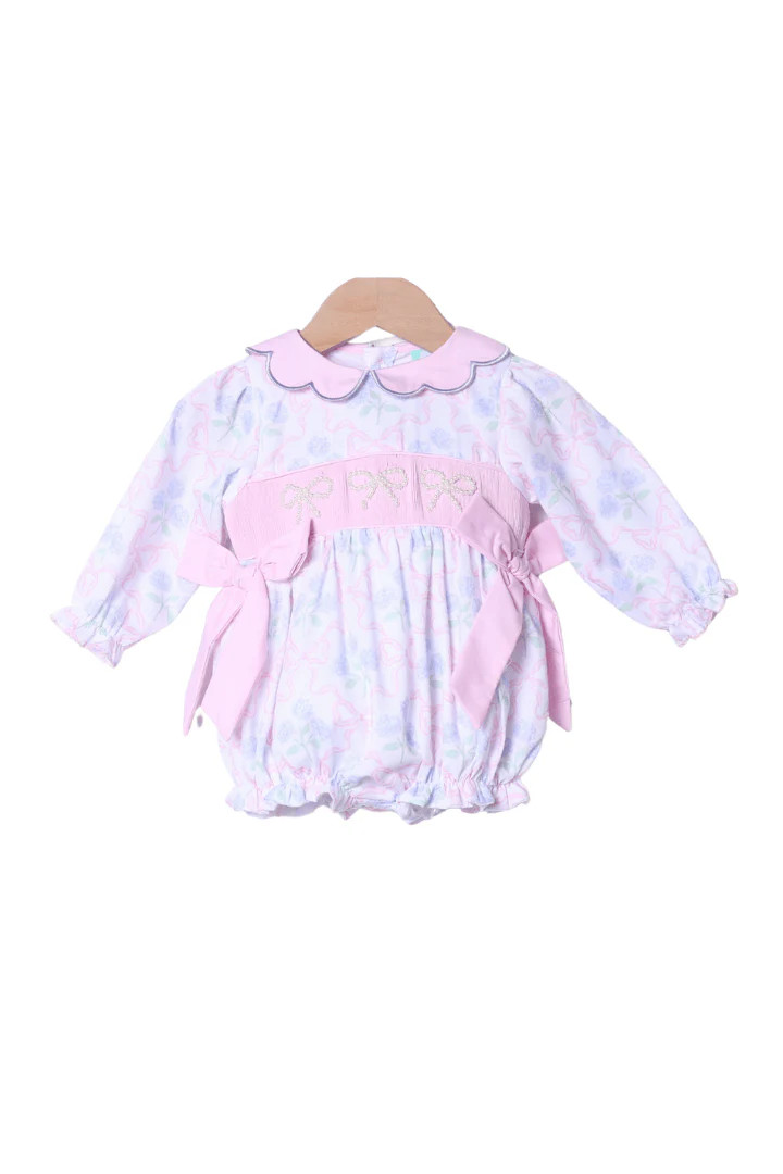 Smocked Pearl Bow Hydrangea Bubble | The Smocked Flamingo