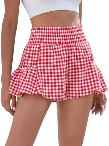 BMJL Womens High Waisted Shorts Athletic Running Shorts Workout Gym Quick Dry Flowy Shorts with P... | Amazon (US)