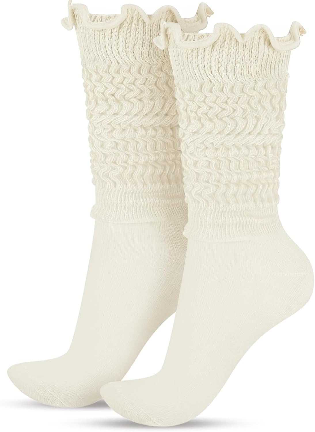 Sintege Ruffle Slouch Sock for Women 80s 90s Neon Knee High Sock | Amazon (US)