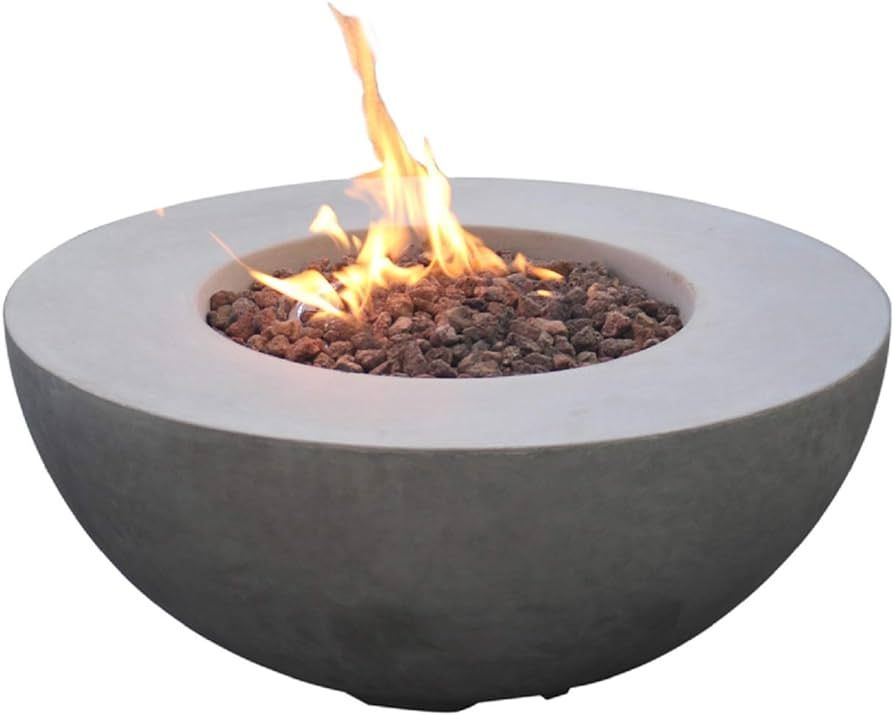 Modeno Roca Outdoor Fire Pit Propane Table 34 Inches Round Firepit Table Concrete High Floor Clea... | Amazon (US)