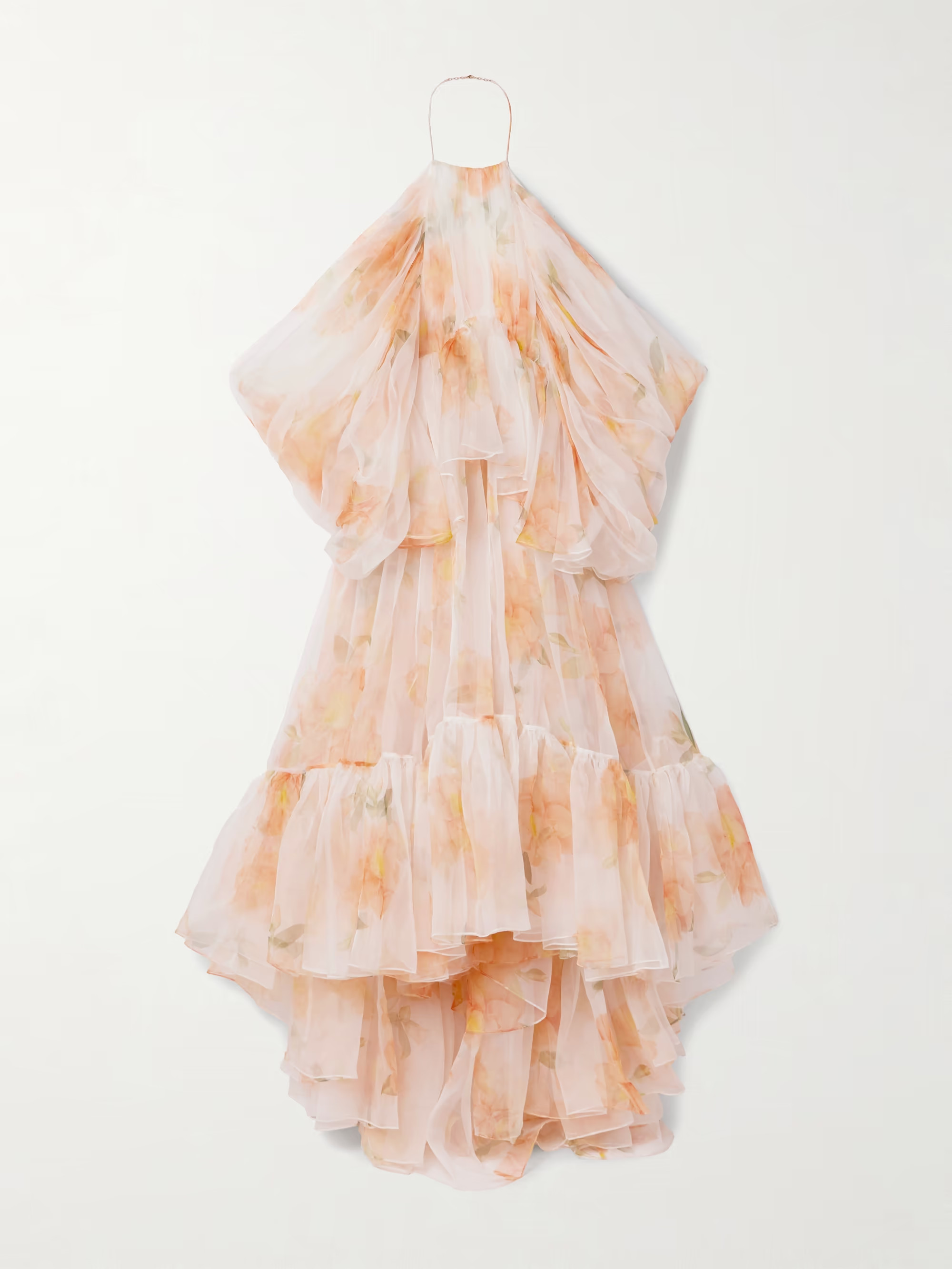 Natura tiered floral-print silk-organza halterneck midi dress | NET-A-PORTER (UK & EU)