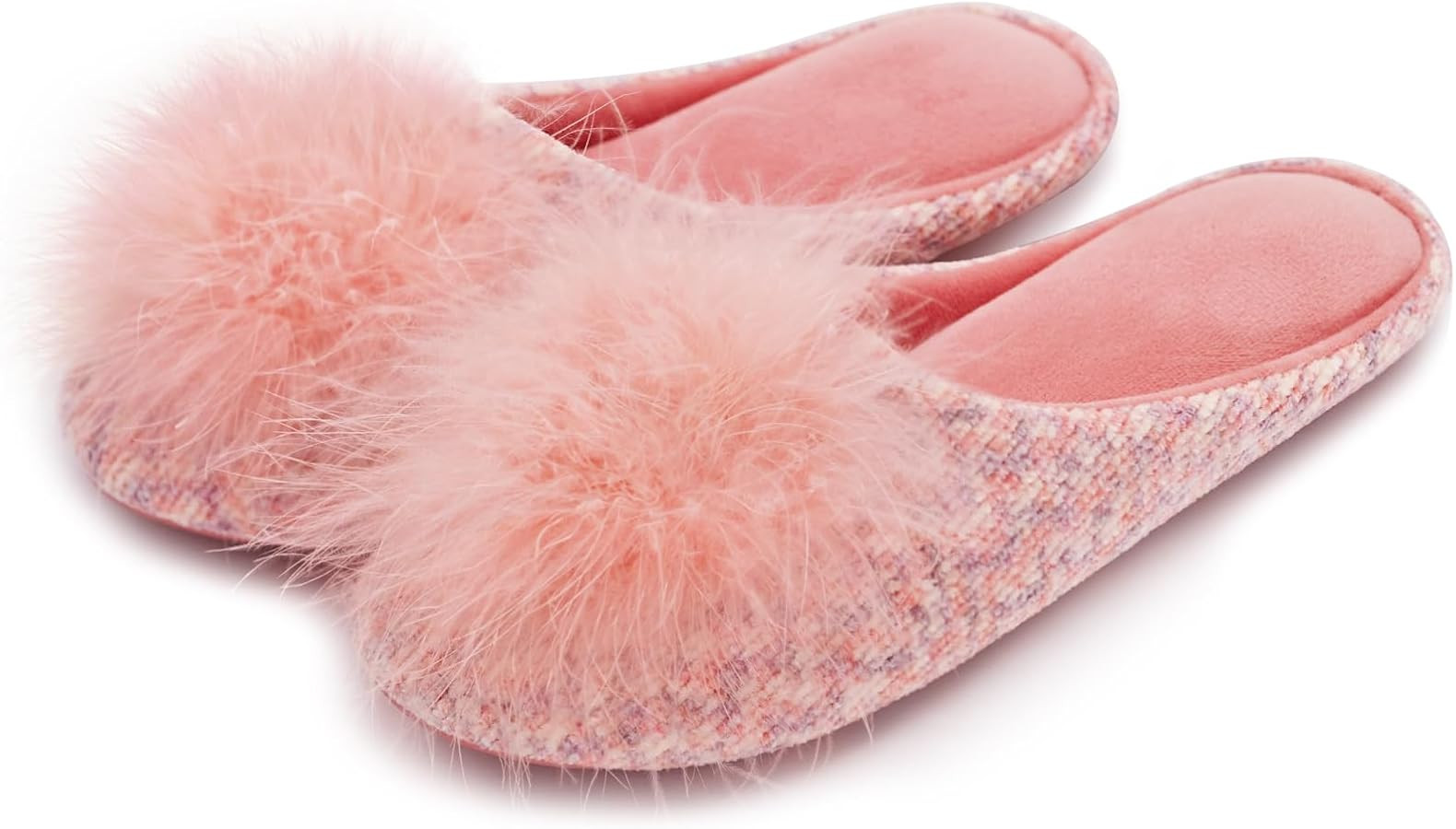 GRITHEIM Women's Fuzzy Pom Pom Velvet Memory Foam House Slippers Ladies Cozy Chenille Knit Bedroo... | Amazon (US)