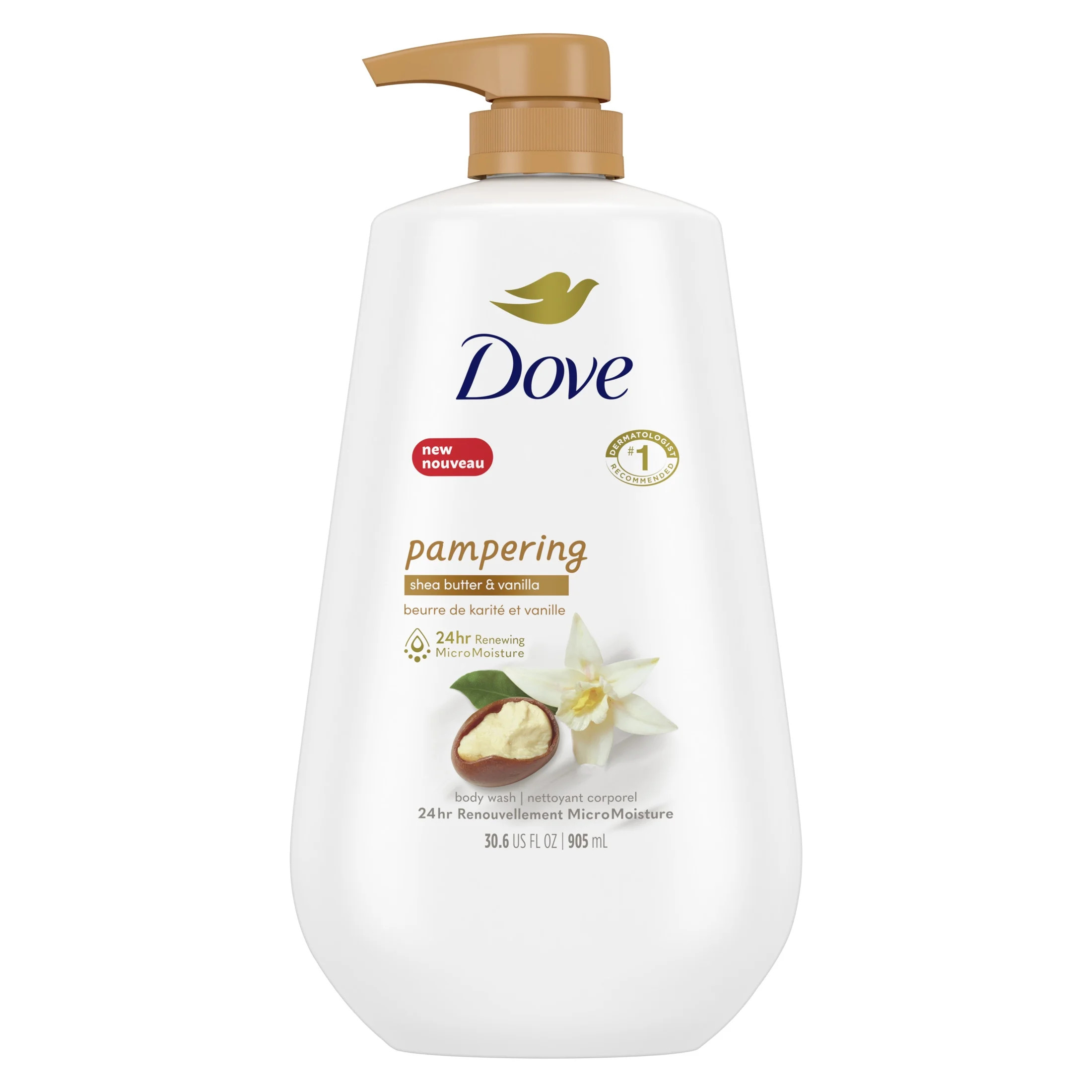 Dove Purely Pampering Liquid Body Wash with Pump Shea Butter & Vanilla, 30.6 oz | Walmart (US)